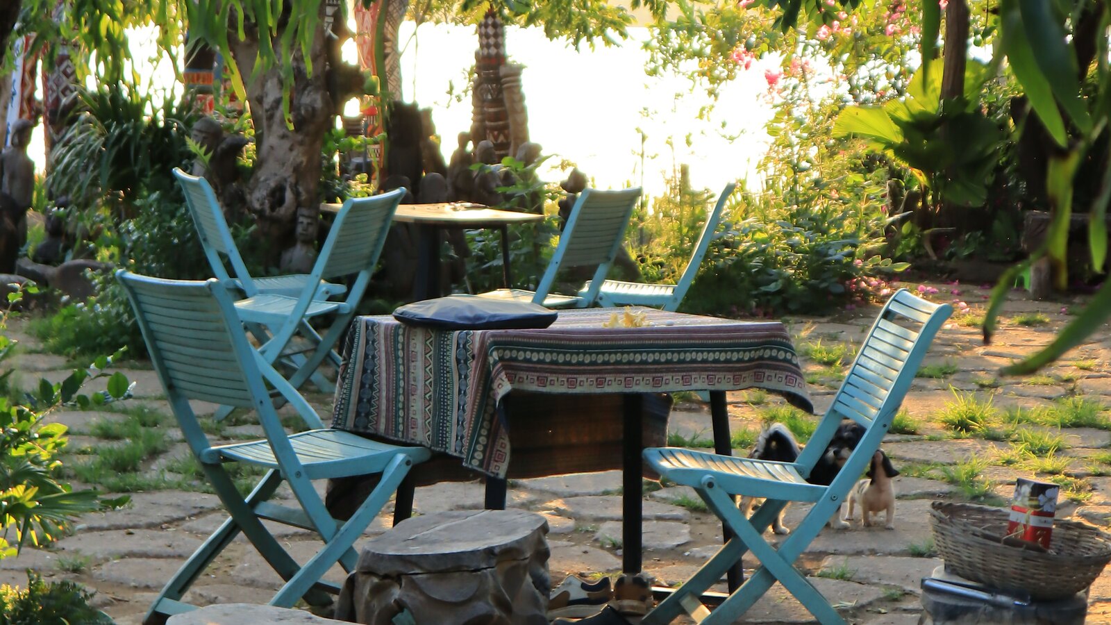 An outdoor dining terrace